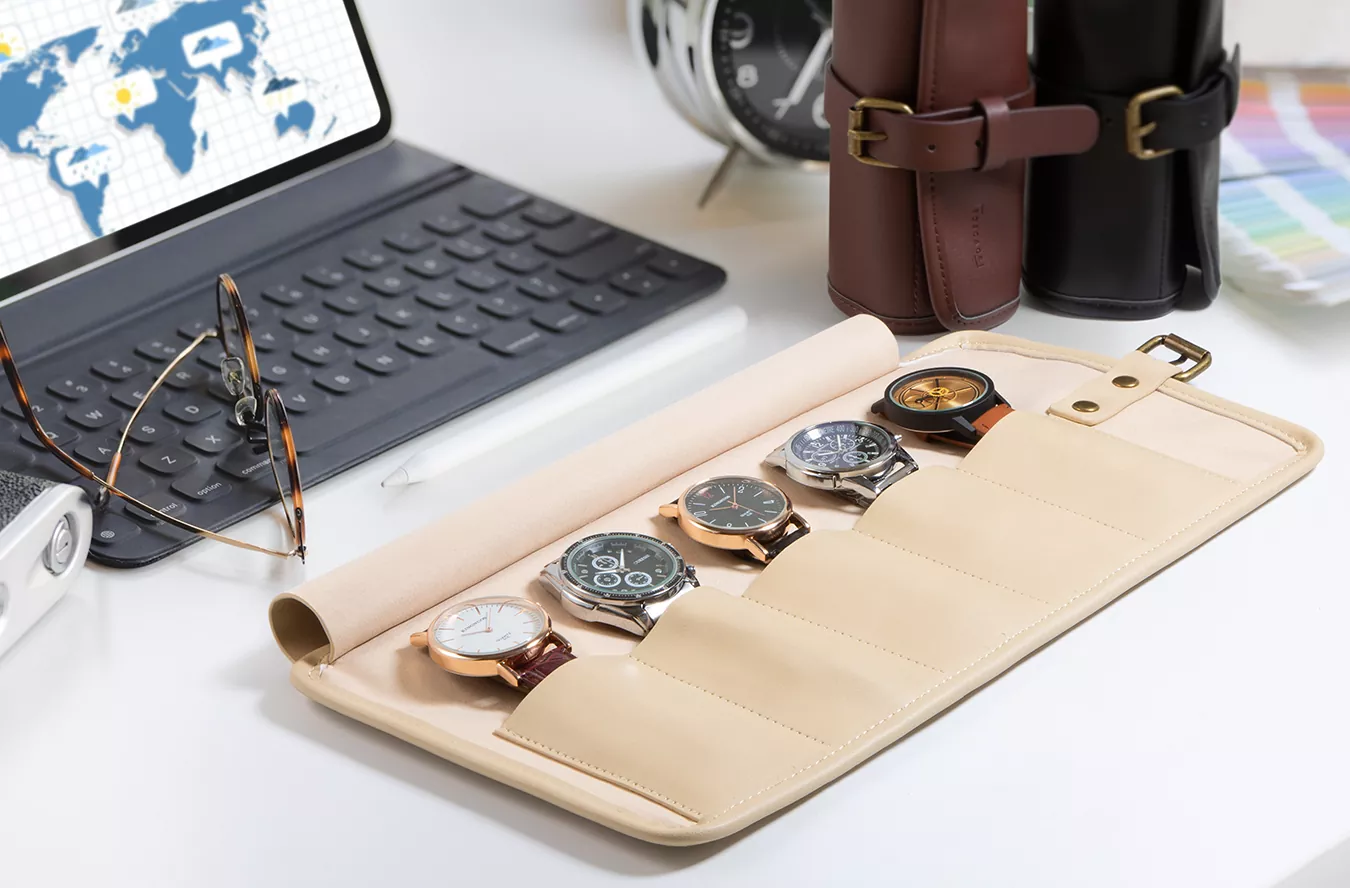 Genuine leather Watch holder photography