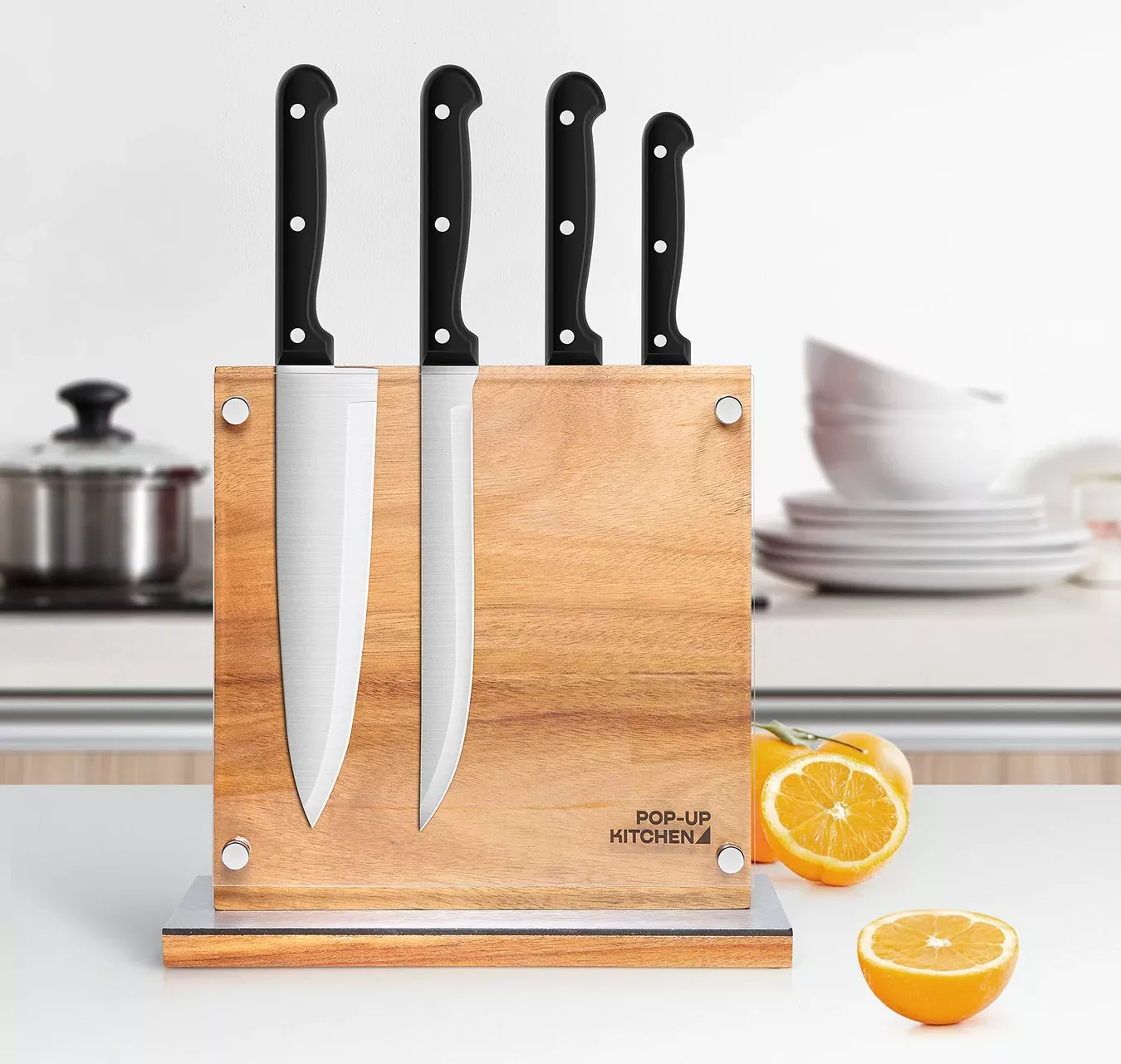Kitchen knife stands lifestyle photography