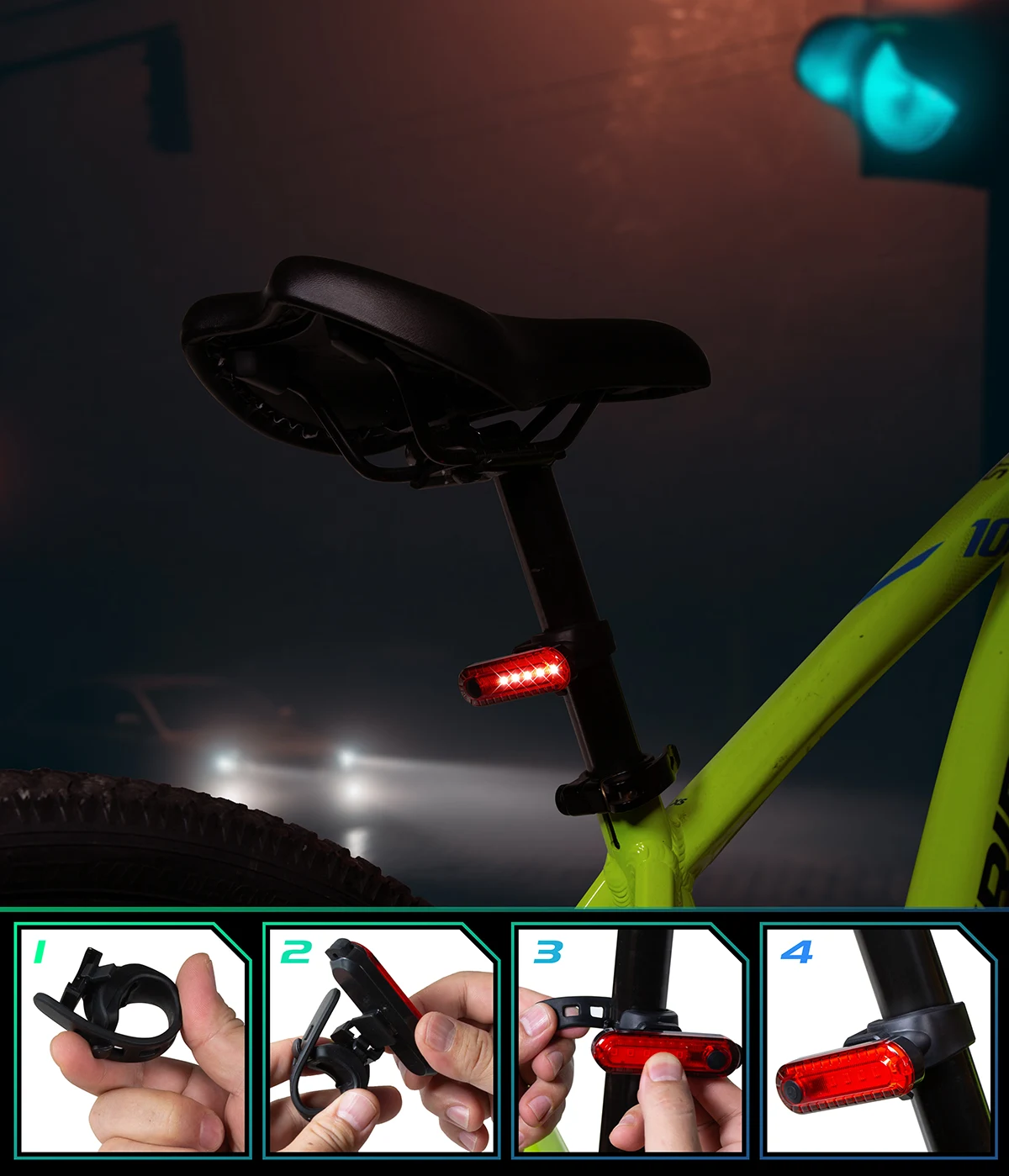Nighttime Bike LED Light Lifestyle Photography