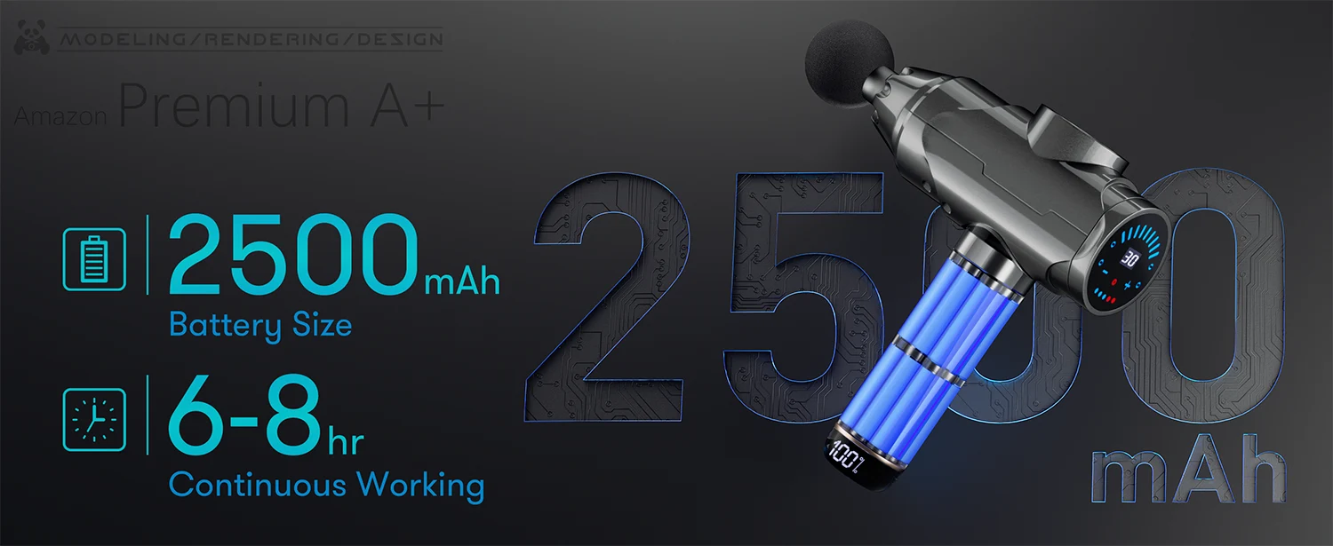 Fascia gun 3D modeling rendering 08.webp