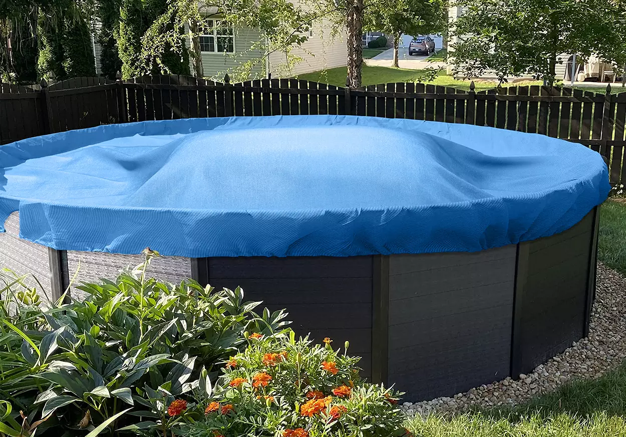 Blue inflatable pillows of swimming pool photography