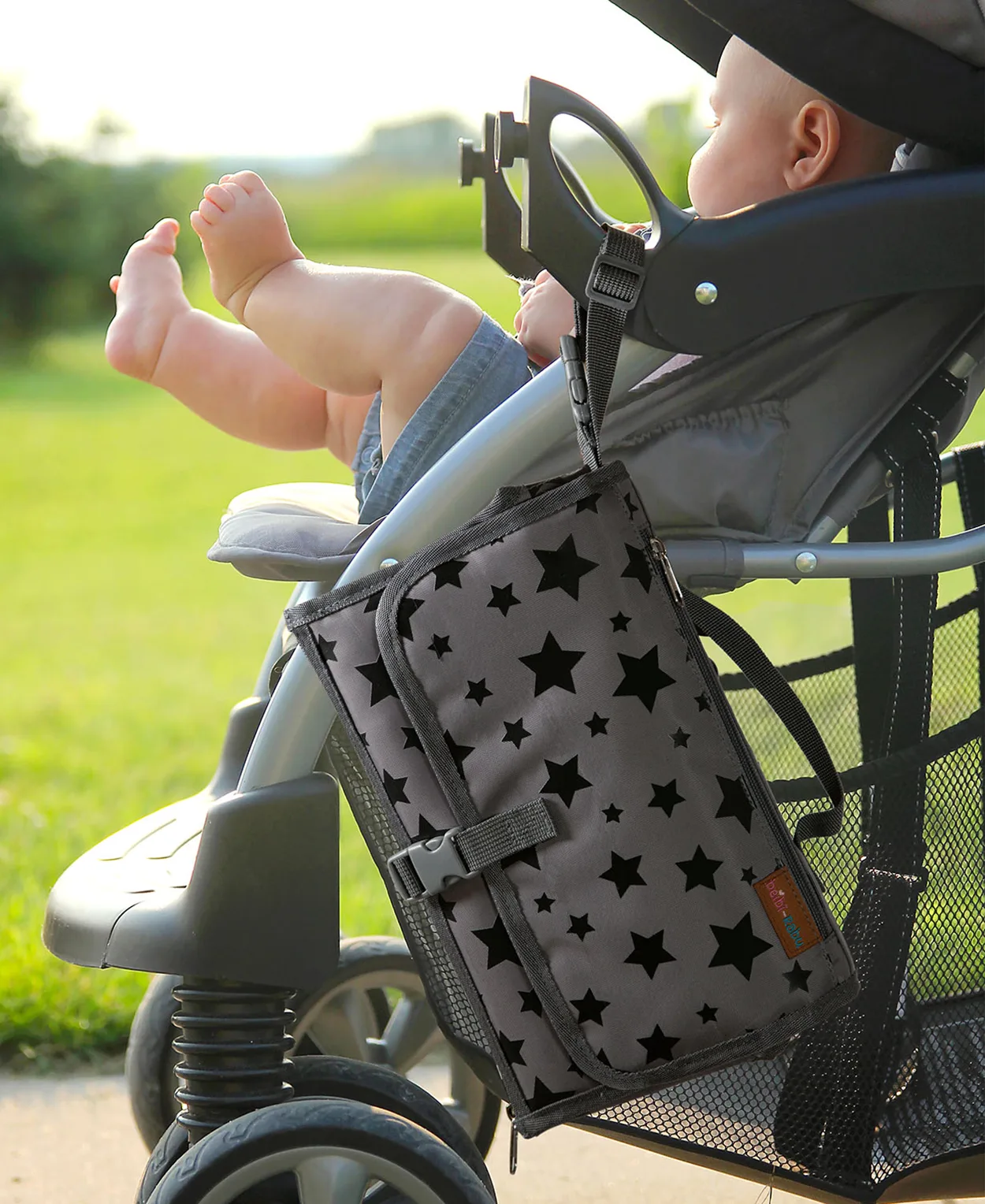 Portable baby changing pad lifestyle photography