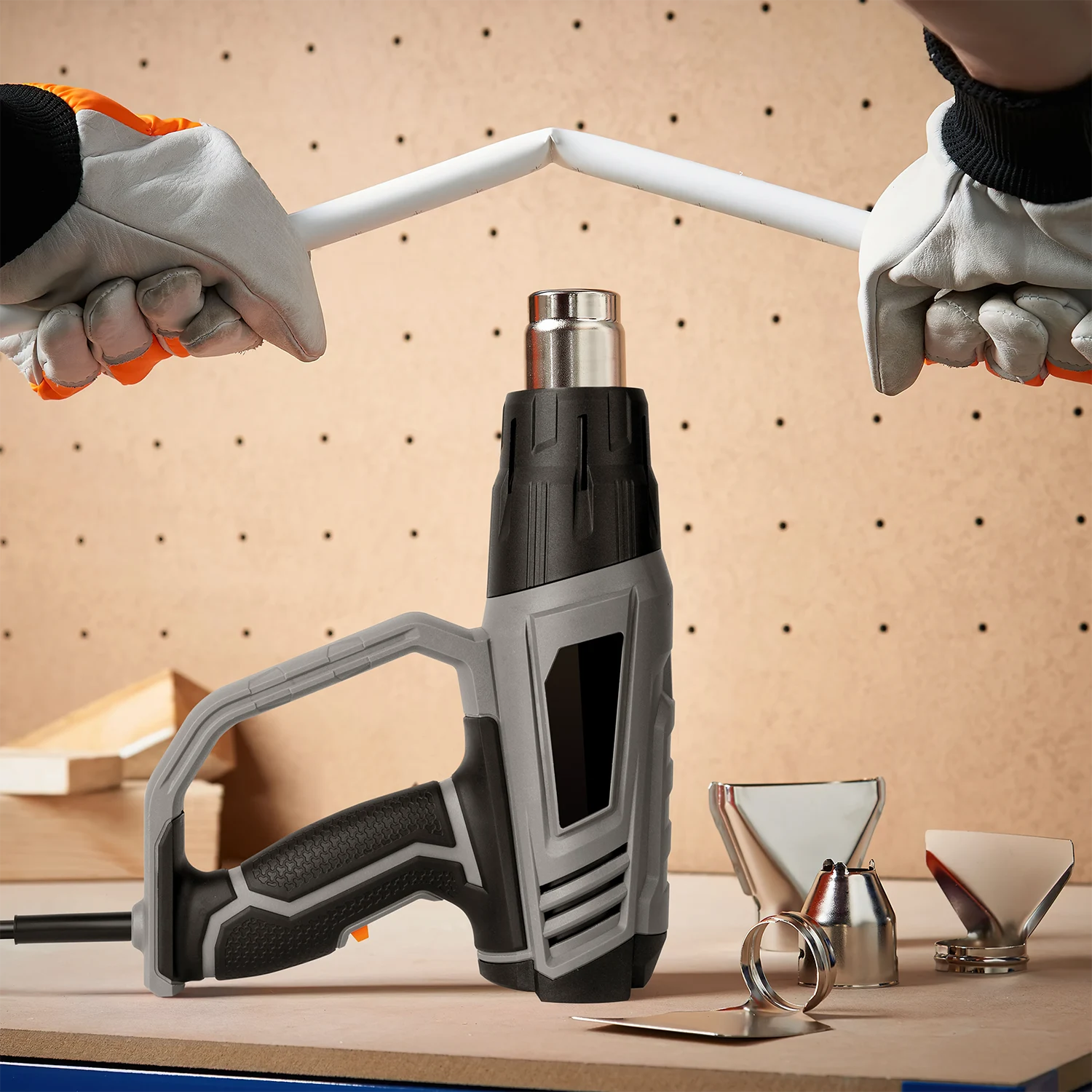 How to take a high quality photograph depicting the use of a heat gun