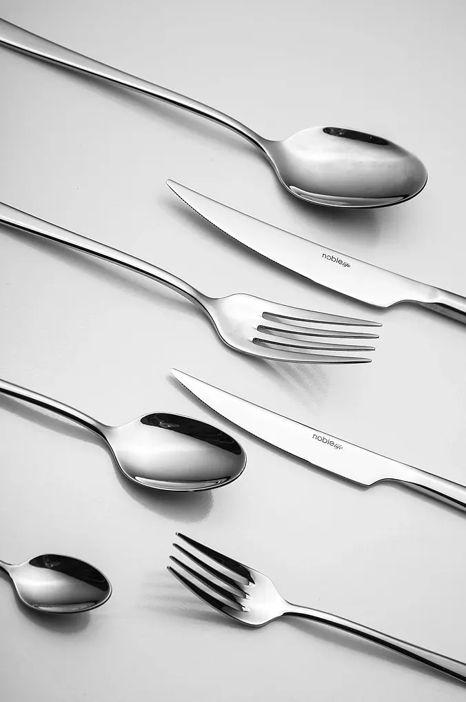 Photography of high-quality stainless steel cutlery