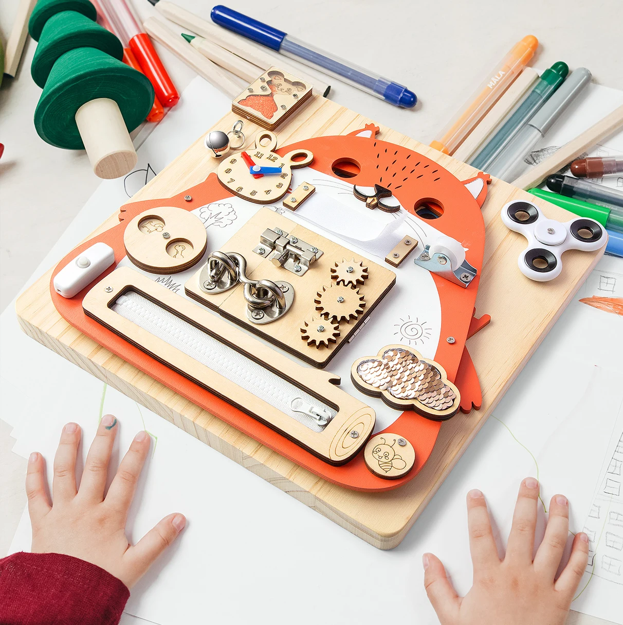 Busy Boaed Toy Photography